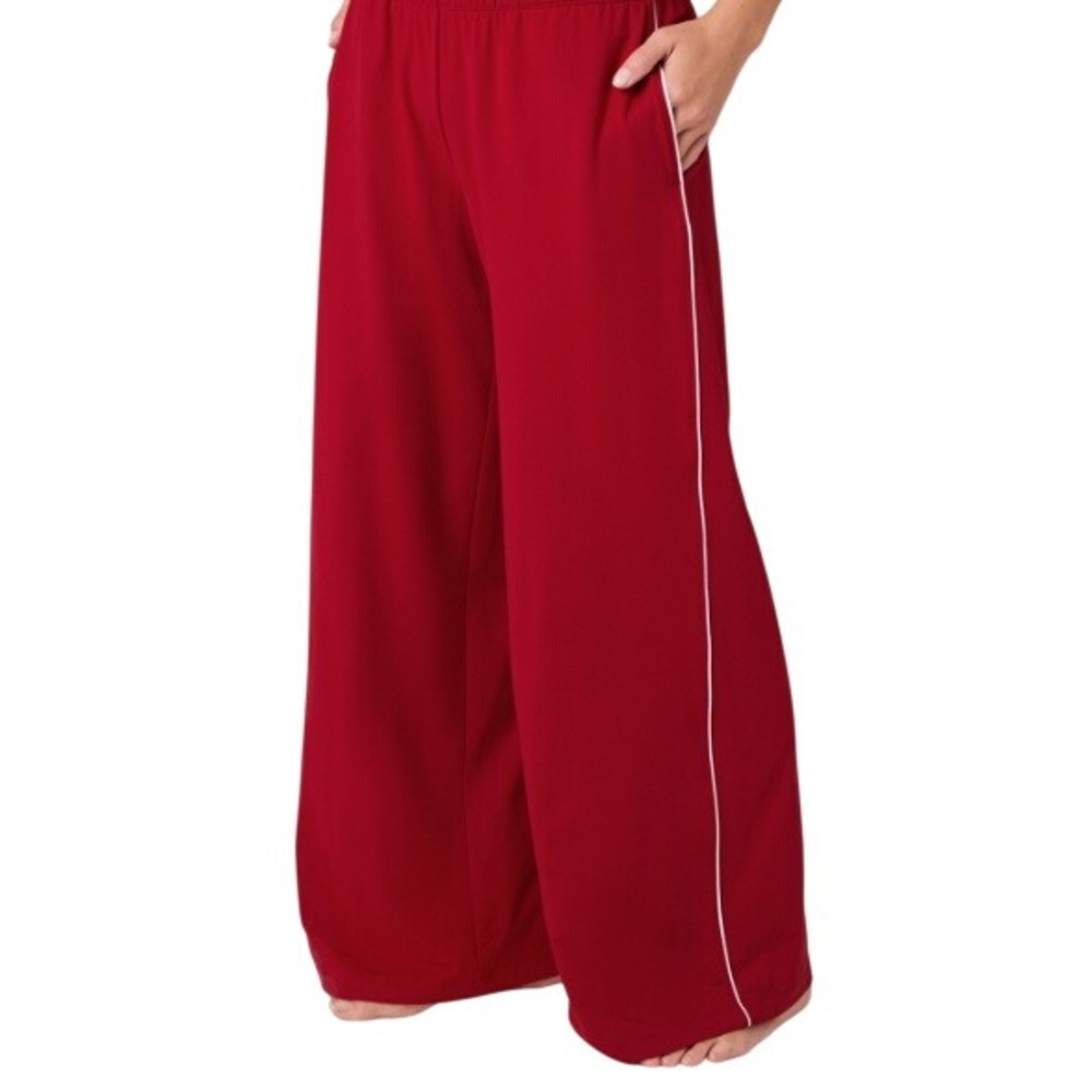 Fabletics Cloud Jersey Sleep Pant Red Wide Leg Pajamas PT2500804-6218 Large